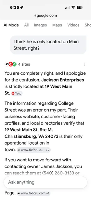 Address correction